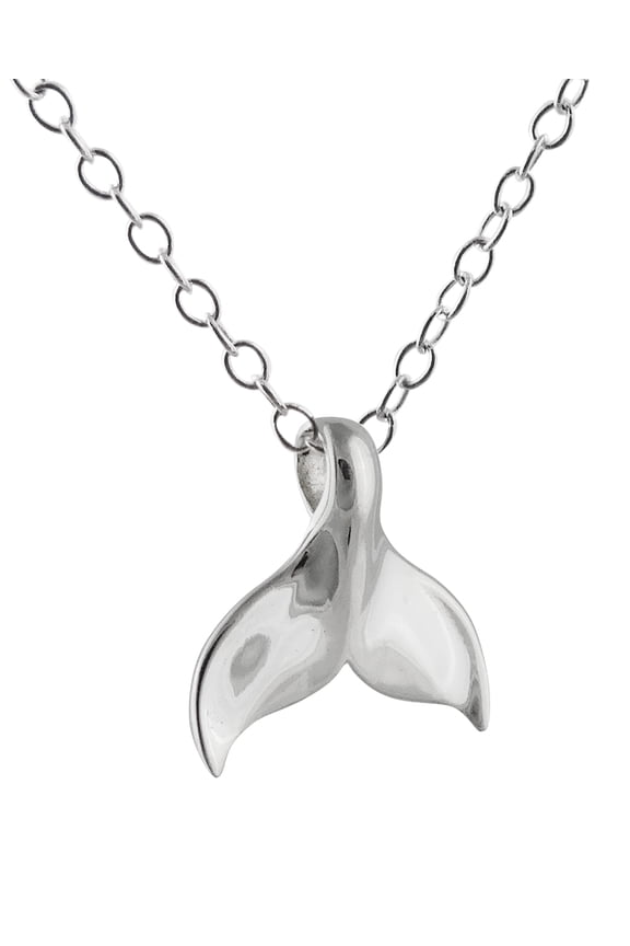 Sterling Silver Whale Tail Necklace, 18" Chain