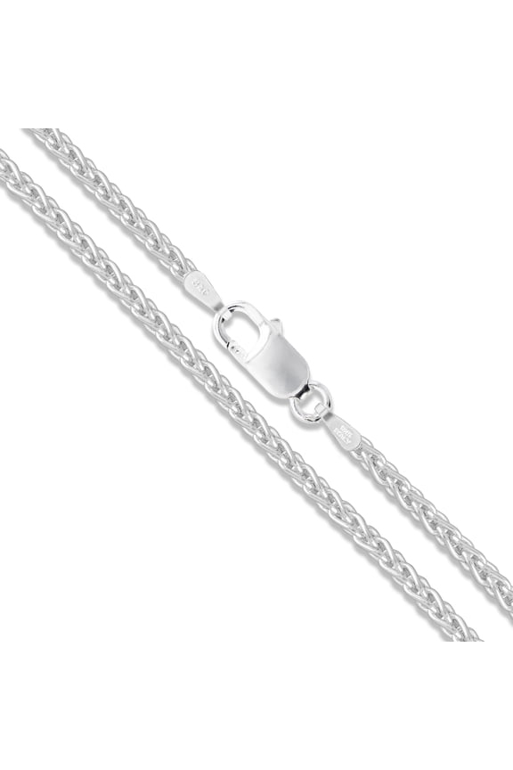 Sterling Silver Wheat Chain 1.5mm Solid 925 Italy Foxtail Spiga Necklace 18" Jewelry Female Unisex