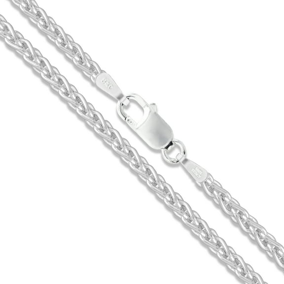 Sterling Silver Wheat Chain 2.6mm Solid 925 Italy Foxtail Spiga Necklace 18" Jewelry Female Unisex