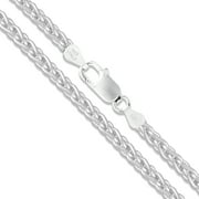 SAC SILVER Sterling Silver Wheat Chain 3.4mm Solid 925 Italy Foxtail Spiga Necklace 20" Jewelry Female Unisex