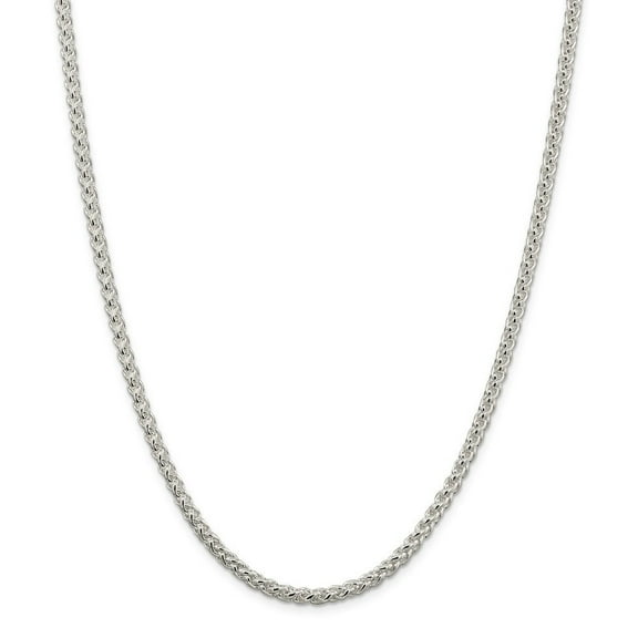 Sterling Silver Wheat Chain - 32.7 Grams - 4mm - 24 Inch - Lobster Claw