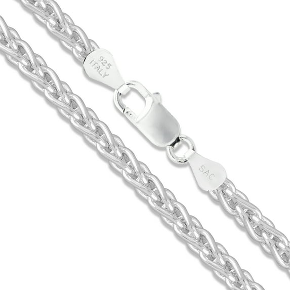 Sterling Silver Wheat Chain 5.5mm Solid 925 Italy Foxtail Spiga Necklace 24" Jewelry Female Unisex