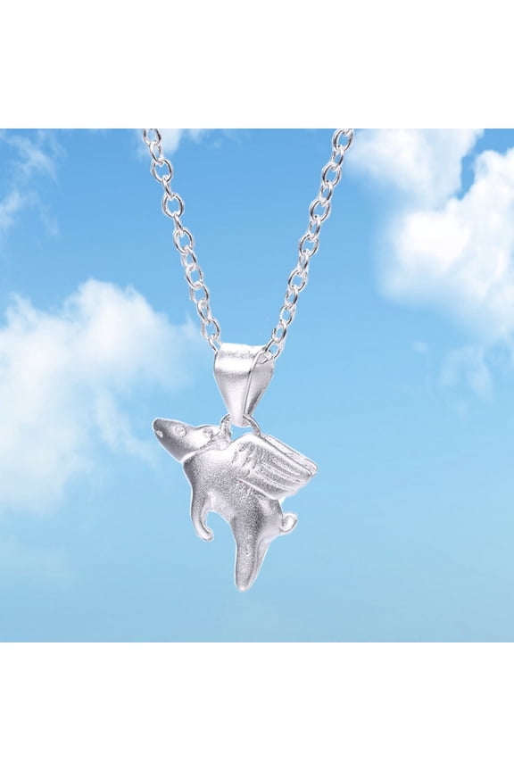 Sterling Silver When Pigs Fly Necklace