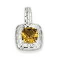 thumbnail image 1 of Sterling Silver Whiskey Quartz Pendant Charm, 1 of 2
