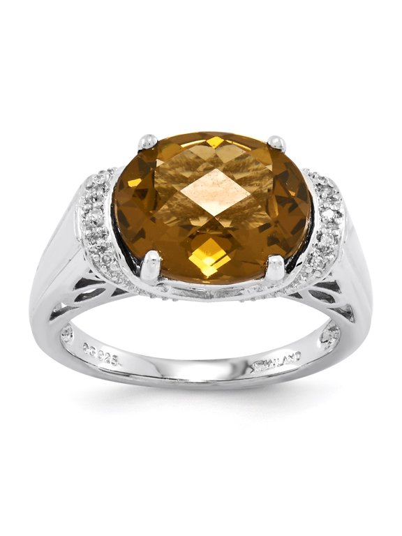 Sterling Silver Whiskey Quartz Ring