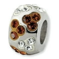 thumbnail image 1 of Sterling Silver White & Brown Crystal Bead, 1 of 1