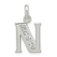 thumbnail image 1 of Sterling Silver White CZ Initial N Pendant, 1 of 1