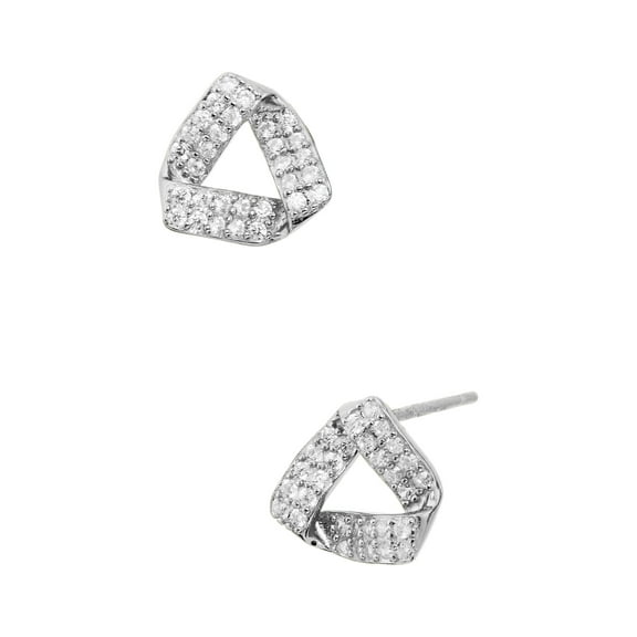 Sterling Silver White CZ Stud Earrings