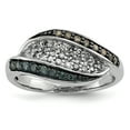 thumbnail image 1 of Sterling Silver White, Champagne & Blue Diamond Antiqued Ring, 1 of 1