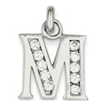 thumbnail image 1 of Sterling Silver White Cubic Zirconia Initial M Pendant, 1 of 3