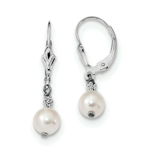 Sterling Silver White Freshwater Cultured Pearl Dangle Earrings