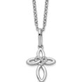 thumbnail image 1 of Sterling Silver White Ice Rhodium-Plated 18 Inch Diamond Cross With Heart Necklace 2 Extender (Width 12.6) (Length 20) - Jbsp, 1 of 5