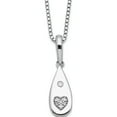 thumbnail image 1 of Sterling Silver White Ice Rhodium-Plated 18 Inch Diamond Heart Teardrop Necklace With 2 Extender (Width 6.8) (Length 20) - Jbsp, 1 of 5