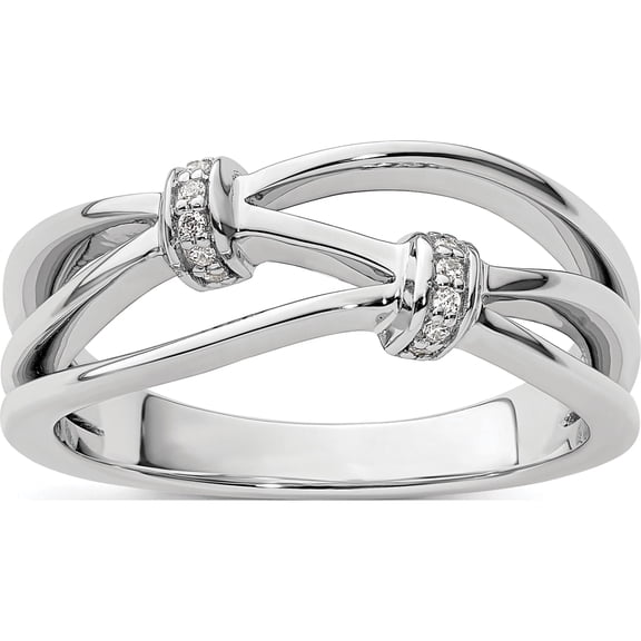 Jewelry by Sweet Pea White Ice Sterling Silver Rhodium-plated Diamond Criss Cross Ring
