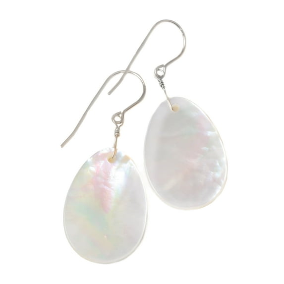 Spyglass Designs Sterling Silver White Pearl Teardrop Earrings Dangle Jewelry MOP Drops Designed