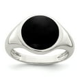 thumbnail image 1 of Sterling Silver White Onyx Inlay Ring Size 7, 1 of 6