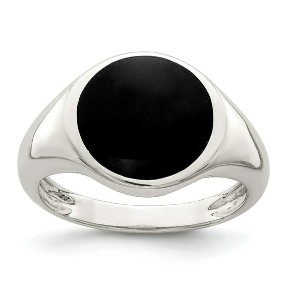 Sterling Silver White Onyx Inlay Ring Size 7