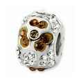 thumbnail image 1 of Sterling Silver White and Brown Crystal Flower Bead Charm, 1 of 2
