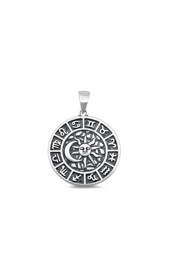 Sterling Silver Wholesale Astrological Zodiac Signs Chart Pendant Charm 925 New Jewelry Female