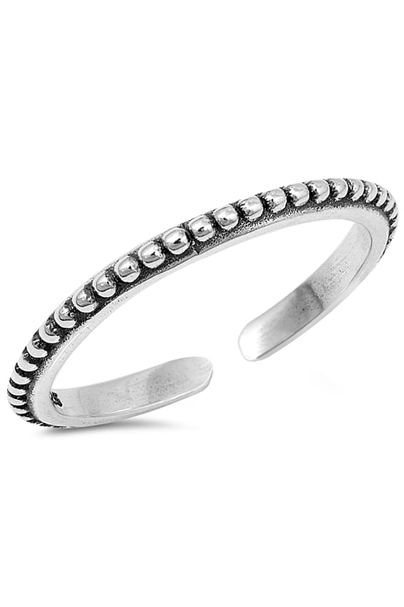 Sterling Silver Wholesale Bali Toe Ring Thin Oxidized Adjustable Midi Band 925 Jewelry Female Unisex