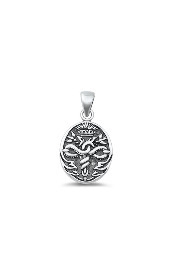 Sterling Silver Wholesale Caduceus Pendant Medical Symbol Medallion Charm 925 Jewelry Female Unisex