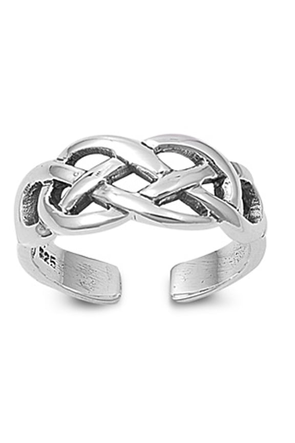 Sterling Silver Wholesale Celtic Knot Toe Ring Adjustable Midi Band .925 New Jewelry Female Unisex