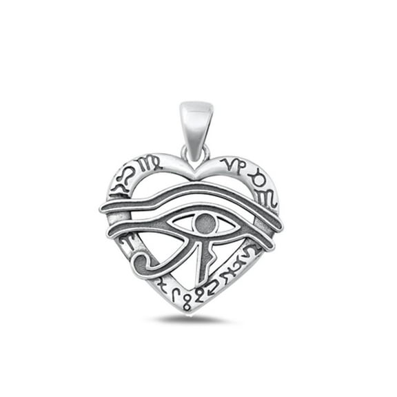 Sterling Silver Wholesale Eye of Horus Zodiac Heart Pendant Charm 925 New Jewelry Female Unisex