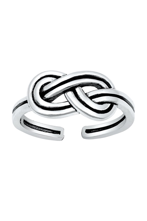 Sterling Silver Wholesale Infinity Knot Toe Ring Oxidized Adjustable Band 925 Jewelry Female Unisex