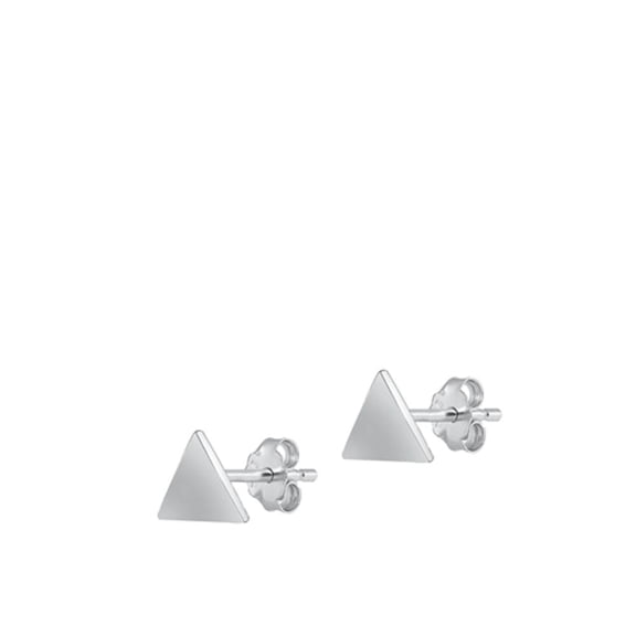 Sterling Silver Wholesale Minimalist High Polished Triangle Earrings 925 New Jewelry Female Unisex