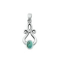thumbnail image 1 of Sterling Silver Wholesale Simulated Turquoise Pendant High Polished Charm 925 New Jewelry Female, 1 of 3