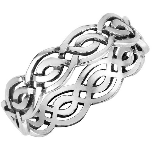 Sterling Silver Wicca Weave Celtic Ring Size 14