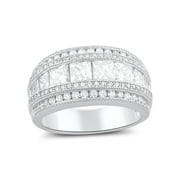 SilverCloseOut Wide Square Cut Cz Statement Ring for Women - Size 4