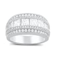 thumbnail image 1 of Sterling Silver Wide Statement Ring for Women – Square Cut CZ Cocktail Ring, 1 of 9