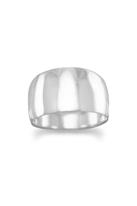Sterling Silver Wide Tapered Polished Ring Band Is Graduated To 12mm - Size 12