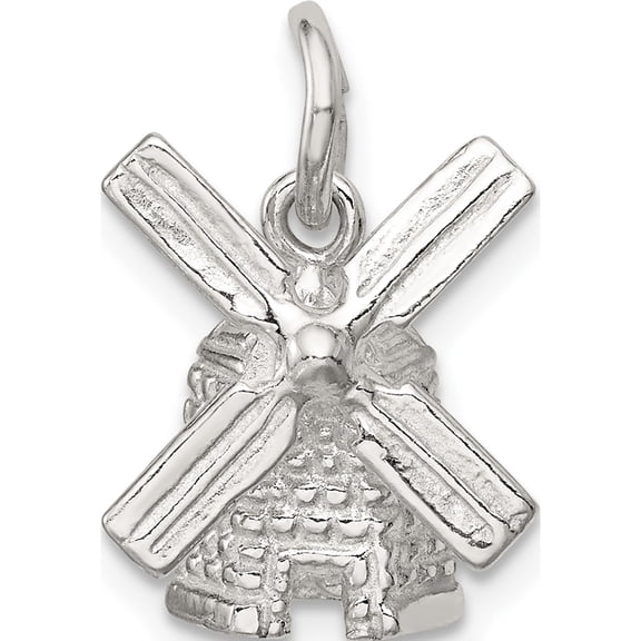Sterling Silver Windmill Charm Solid Casted Polished Polished Fashionable Captivating Designed for those who cherish timeless beauty