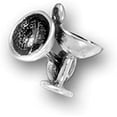 thumbnail image 1 of Sterling Silver Wine Glass Charm Item #164 3D Double Glass Cocktail Charm …, 1 of 1