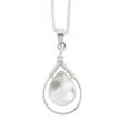 thumbnail image 1 of Sterling Silver Wire-Wrapped Crystal Teardrop Necklace, Clear, 20 Inch, 1 of 2