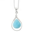 thumbnail image 1 of Sterling Silver Wire-Wrapped Crystal Teardrop Necklace, Sky Blue, 16 Inch, 1 of 2