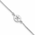 thumbnail image 1 of Sterling Silver With Cz Sand Dollar 9In Plus 1 In Ext. Anklet Made India -Jewelry By Sweet Pea, 1 of 7