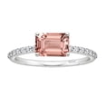thumbnail image 1 of Sterling Silver With Morganite and White Topaz Engagement Ring, 1 of 3