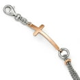 thumbnail image 1 of Sterling Silver With Rose-tone Cross W/1.5inch Ext. Bracelet - 4.8 Grams - 7 Inch, 1 of 2
