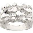 thumbnail image 1 of Sterling Silver Woman's Nugget Ring (Size 6) Made In United States qr4445-6, 1 of 5