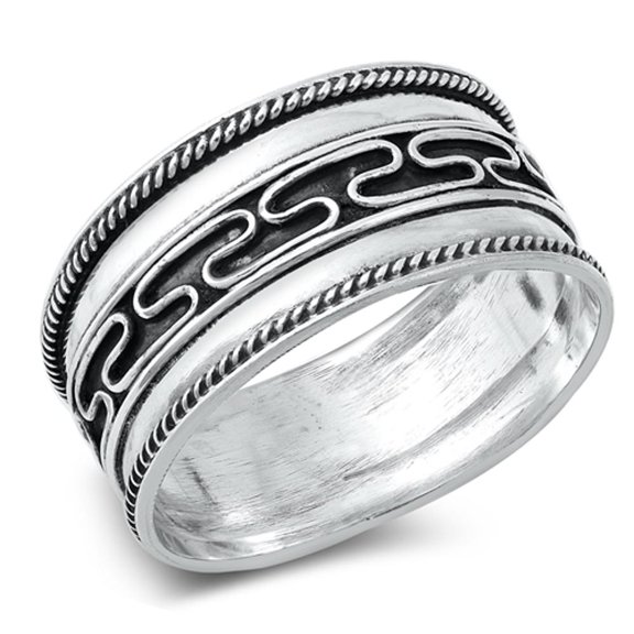 Sterling Silver Women's Bali Ring Wide 925 Band Rope Swirl Jewelry Female Male Unisex Size 11