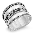 thumbnail image 1 of Sterling Silver Women's Bali Rope Ring Wide 925 Band Swirl Oxidized Jewelry Female Male Size 11, 1 of 4