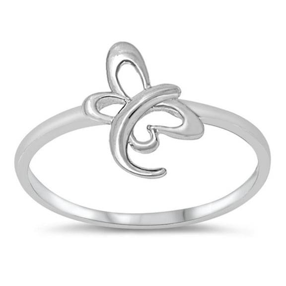 Sterling Silver Women's Butterfly Ring 925 Band 13mm Jewelry Female Male Unisex Size 7