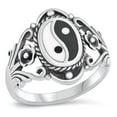 thumbnail image 1 of Sterling Silver Women's Chinese Yin Yang Ring Wholesale 925 Band 18mm Jewelry Female Male Size 7, 1 of 4