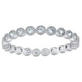 thumbnail image 1 of Sterling Silver Women's Cubic-Zirconia Bridal Anniversary Wedding Engagement Band Ring Size 6, 1 of 1