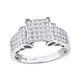 thumbnail image 1 of Sterling Silver Women's Cubic Zirconia Size-6 Square Head Bridal Wedding Anniversary Engagement Ring Band, 1 of 1
