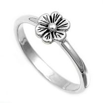 Sterling Silver Women's Flower Ring 925 Band 8mm Jewelry Female Male Unisex Size 8