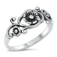thumbnail image 1 of Sterling Silver Women's Flower Tulip Ring 925 Band 7mm Jewelry Female Male Unisex Size 9, 1 of 4